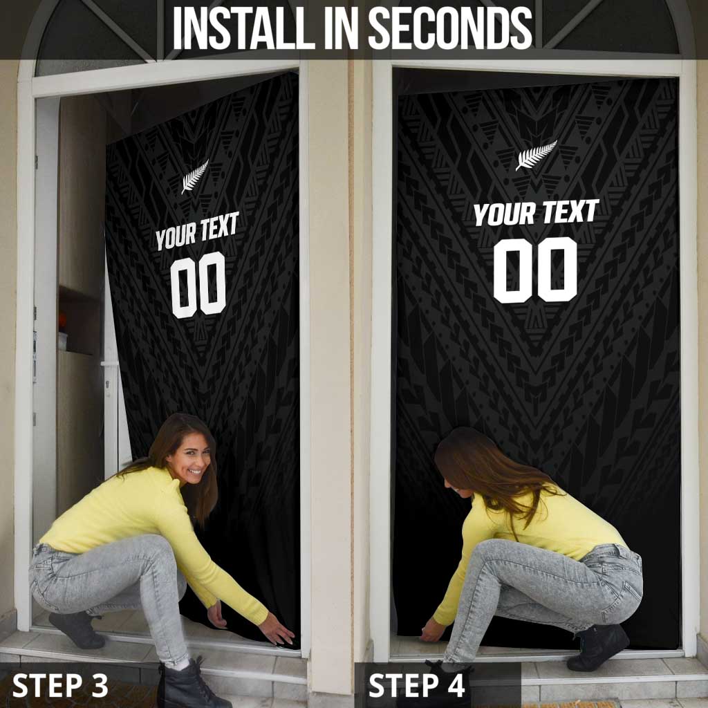 Custom Football New Zealand Door Cover Aotearoa United Black Version - Aussie Hoodie