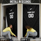 Custom Football New Zealand Door Cover Aotearoa United Black Version - Aussie Hoodie
