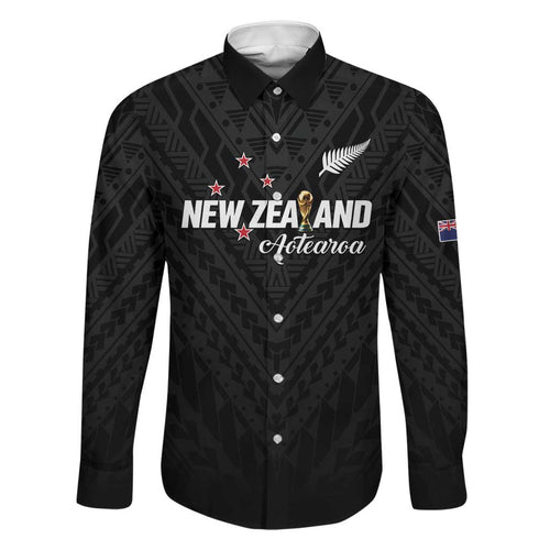 Custom Football New Zealand Family Matching Off The Shoulder Long Sleeve Dress and Hawaiian Shirt Aotearoa United Black Version - Aussie Hoodie