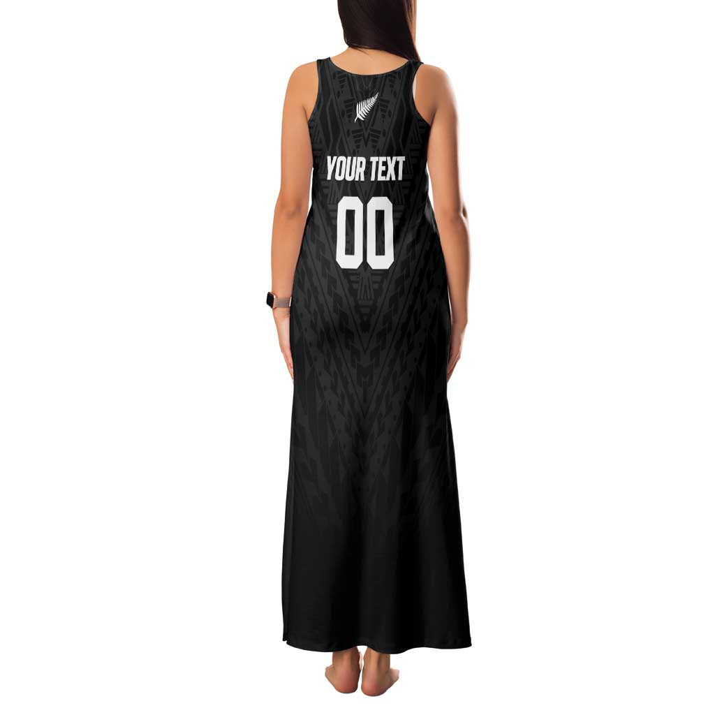 Custom Football New Zealand Family Matching Tank Maxi Dress and Hawaiian Shirt Aotearoa United Black Version - Aussie Hoodie