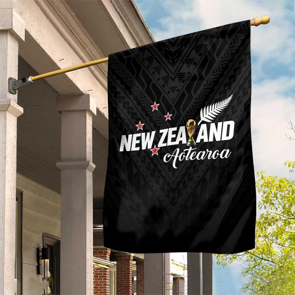 Football New Zealand Garden Flag Aotearoa United Black Version - Aussie Hoodie
