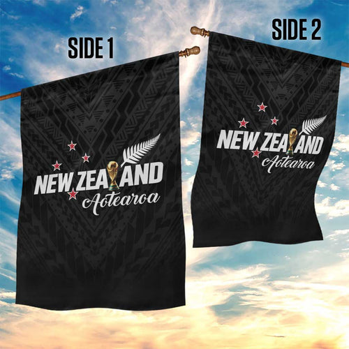 Football New Zealand Garden Flag Aotearoa United Black Version - Aussie Hoodie