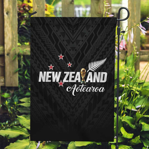 Football New Zealand Garden Flag Aotearoa United Black Version - Aussie Hoodie