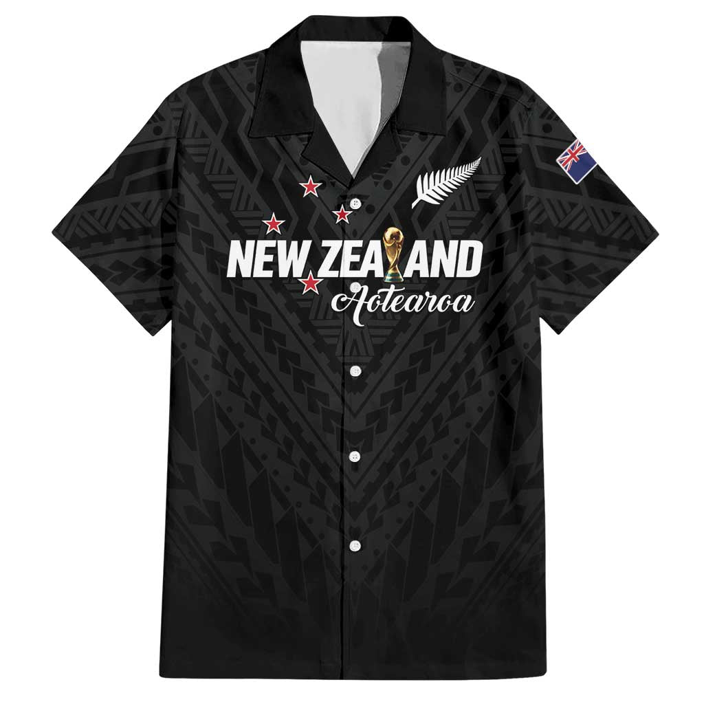 Custom Football New Zealand Hawaiian Shirt Aotearoa United Black Version - Aussie Hoodie