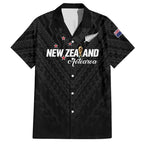 Custom Football New Zealand Hawaiian Shirt Aotearoa United Black Version - Aussie Hoodie