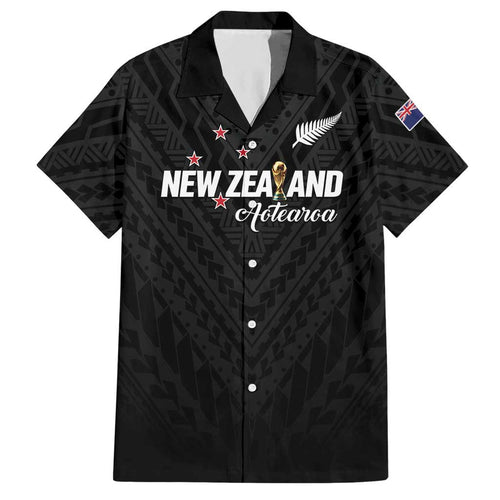 Custom Football New Zealand Hawaiian Shirt Aotearoa United Black Version - Aussie Hoodie