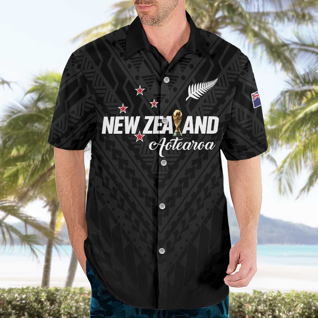 Custom Football New Zealand Hawaiian Shirt Aotearoa United Black Version - Aussie Hoodie