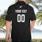 Custom Football New Zealand Hawaiian Shirt Aotearoa United Black Version - Aussie Hoodie
