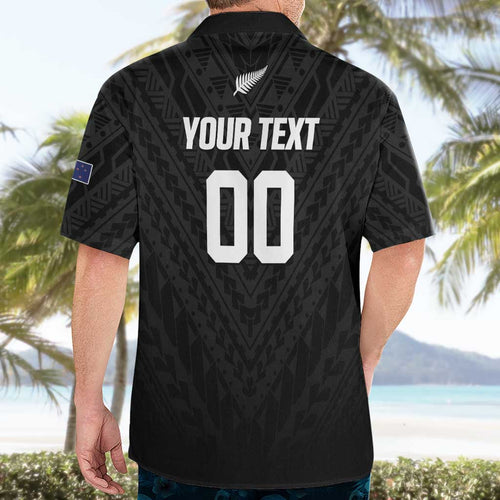 Custom Football New Zealand Hawaiian Shirt Aotearoa United Black Version - Aussie Hoodie