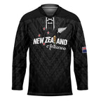 Custom Football New Zealand Hockey Jersey Aotearoa United Black Version - Aussie Hoodie