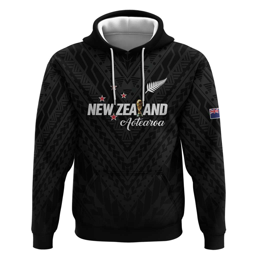 Custom Football New Zealand Hoodie Aotearoa United Black Version - Aussie Hoodie