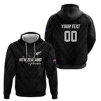 Custom Football New Zealand Hoodie Aotearoa United Black Version - Aussie Hoodie