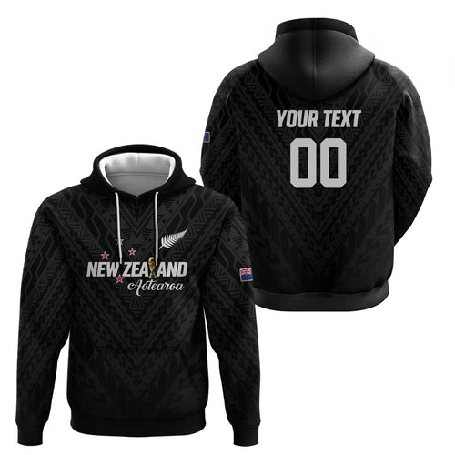 Custom Football New Zealand Hoodie Aotearoa United Black Version - Aussie Hoodie
