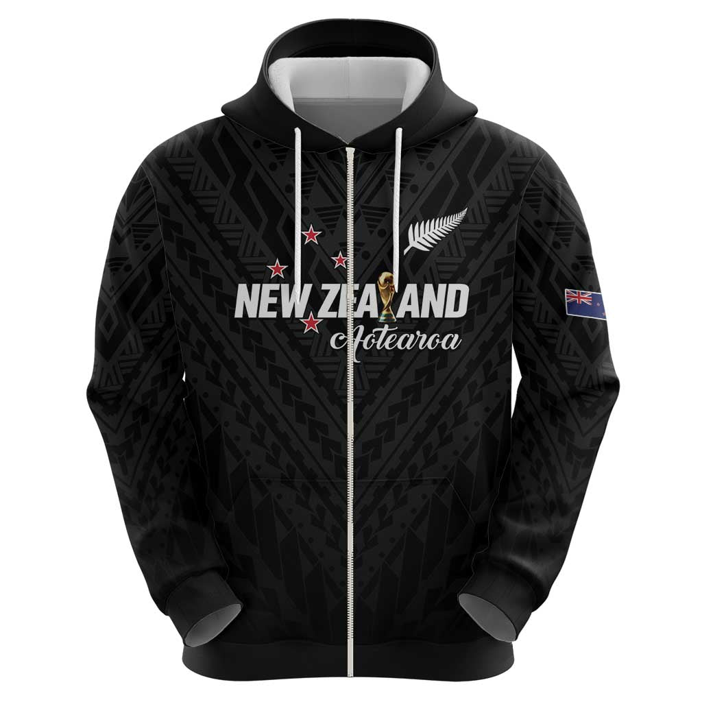 Custom Football New Zealand Hoodie Aotearoa United Black Version - Aussie Hoodie
