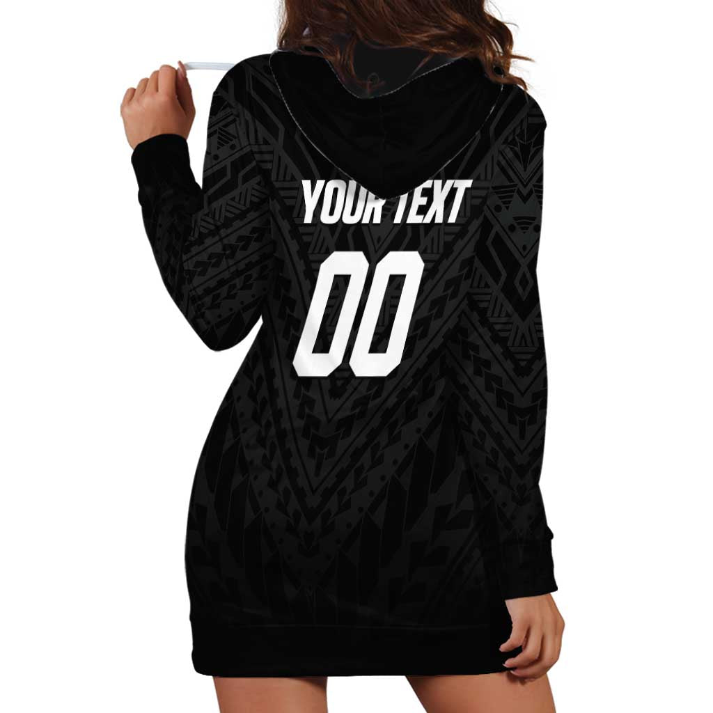 Custom Football New Zealand Hoodie Dress Aotearoa United Black Version - Aussie Hoodie