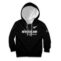Custom Football New Zealand Kid Hoodie Aotearoa United Black Version - Aussie Hoodie