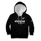 Custom Football New Zealand Kid Hoodie Aotearoa United Black Version - Aussie Hoodie