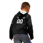 Custom Football New Zealand Kid Hoodie Aotearoa United Black Version - Aussie Hoodie