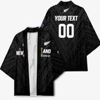 Custom Football New Zealand Kimono Aotearoa United Black Version - Aussie Hoodie