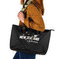 Football New Zealand Leather Tote Bag Aotearoa United Black Version - Aussie Hoodie