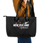 Football New Zealand Leather Tote Bag Aotearoa United Black Version - Aussie Hoodie