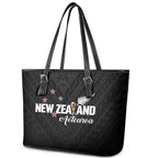 Football New Zealand Leather Tote Bag Aotearoa United Black Version - Aussie Hoodie