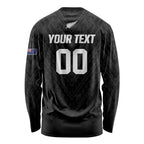 Custom Football New Zealand Long Sleeve Shirt Aotearoa United Black Version - Aussie Hoodie