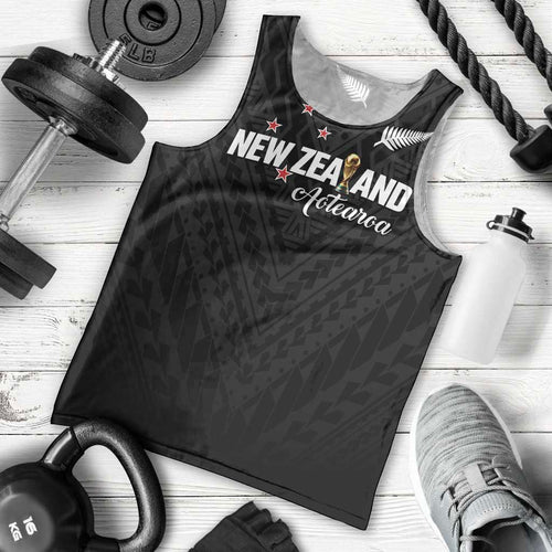 Custom Football New Zealand Men Tank Top Aotearoa United Black Version - Aussie Hoodie