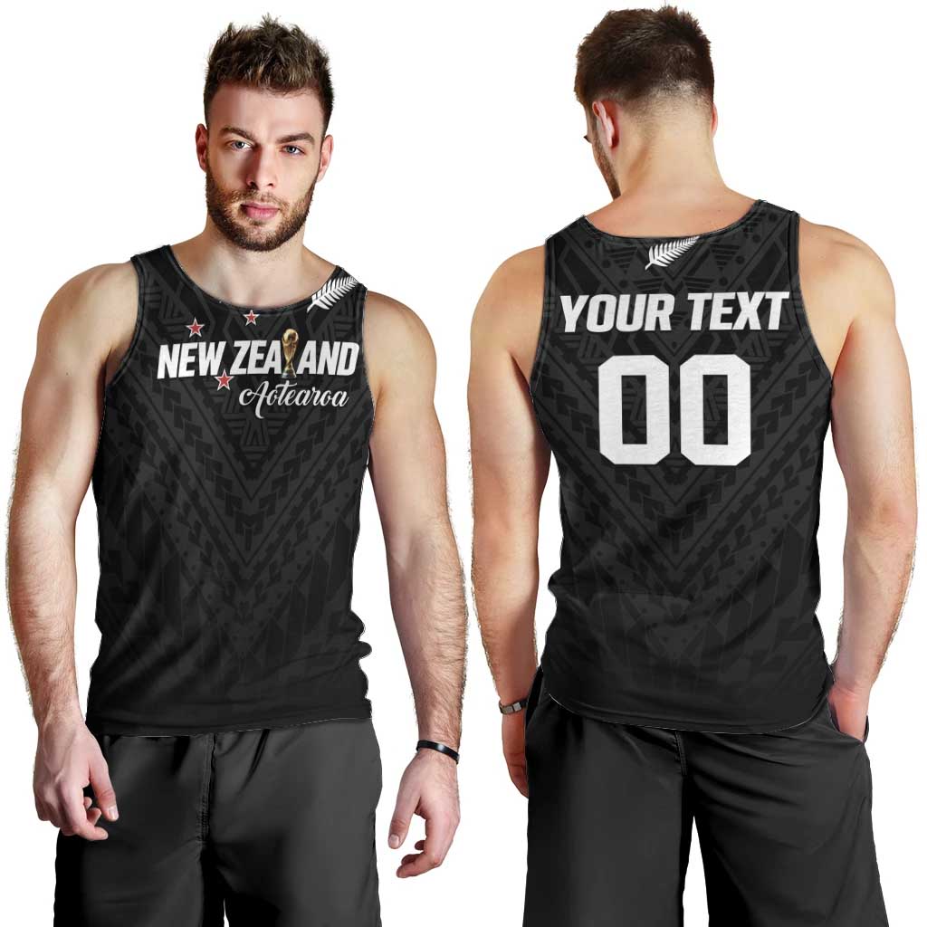 Custom Football New Zealand Men Tank Top Aotearoa United Black Version - Aussie Hoodie