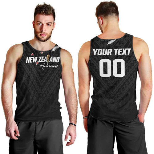 Custom Football New Zealand Men Tank Top Aotearoa United Black Version - Aussie Hoodie