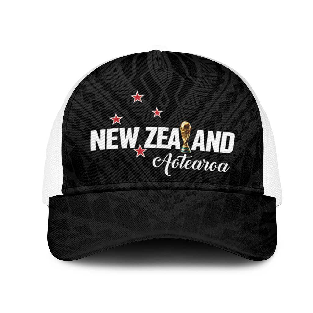 Football New Zealand Mesh Trucker Cap Aotearoa United Black Version - Aussie Hoodie