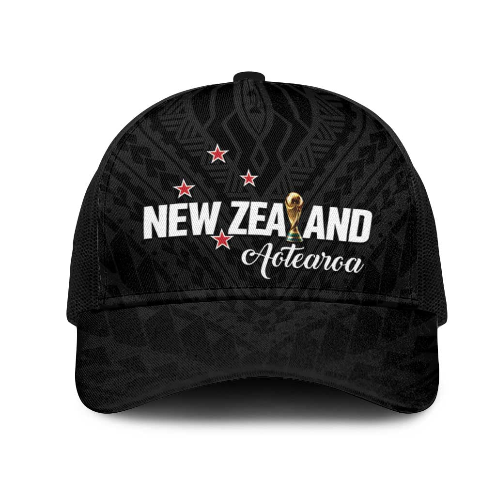 Football New Zealand Mesh Trucker Cap Aotearoa United Black Version - Aussie Hoodie