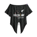 Custom Football New Zealand Off Shoulder Wrap Waist Top Aotearoa United Black Version
