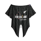 Custom Football New Zealand Off Shoulder Wrap Waist Top Aotearoa United Black Version
