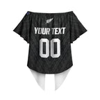 Custom Football New Zealand Off Shoulder Wrap Waist Top Aotearoa United Black Version
