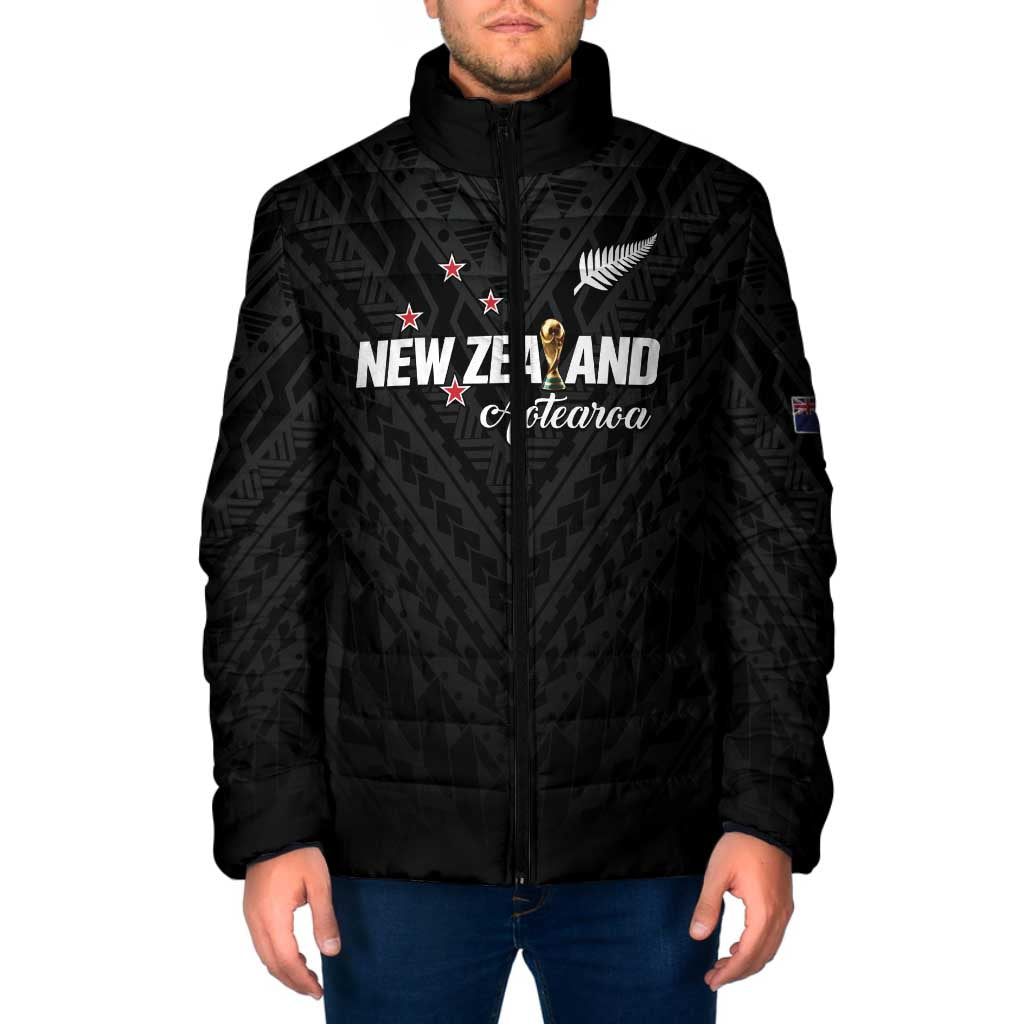 Custom Football New Zealand Padded Jacket Aotearoa United Black Version - Aussie Hoodie