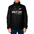 Custom Football New Zealand Padded Jacket Aotearoa United Black Version - Aussie Hoodie
