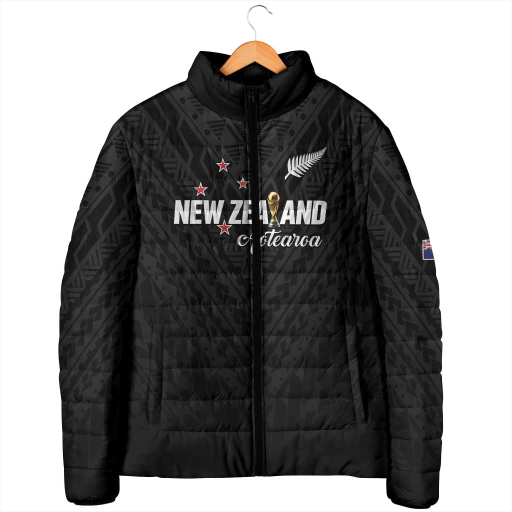 Custom Football New Zealand Padded Jacket Aotearoa United Black Version - Aussie Hoodie