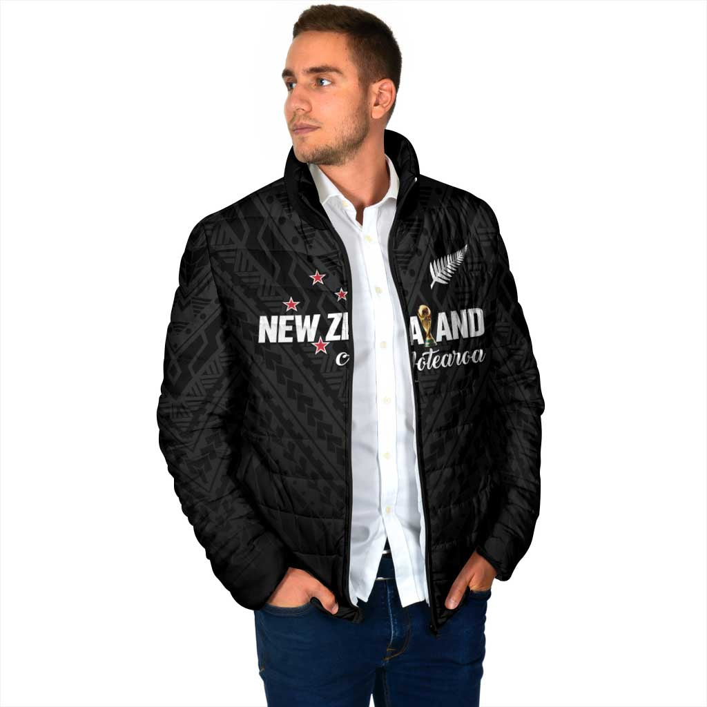 Custom Football New Zealand Padded Jacket Aotearoa United Black Version - Aussie Hoodie