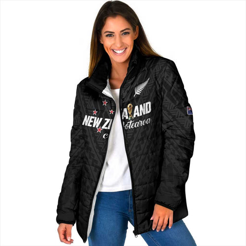Custom Football New Zealand Padded Jacket Aotearoa United Black Version - Aussie Hoodie