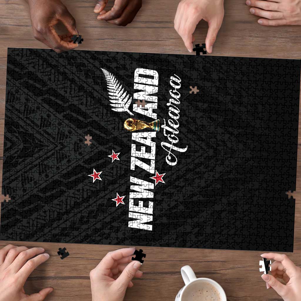 Football New Zealand Puzzle Aotearoa United Black Version - Aussie Hoodie