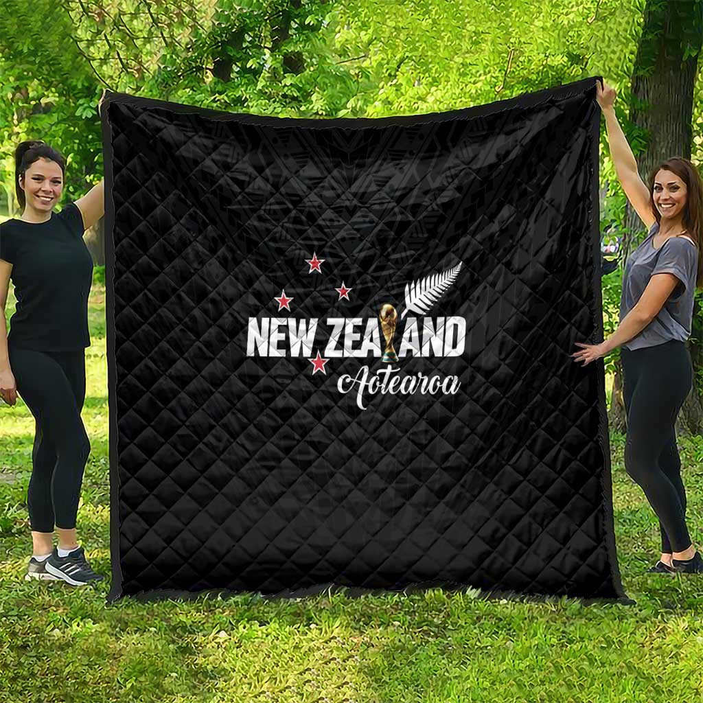 Football New Zealand Quilt Aotearoa United Black Version - Aussie Hoodie