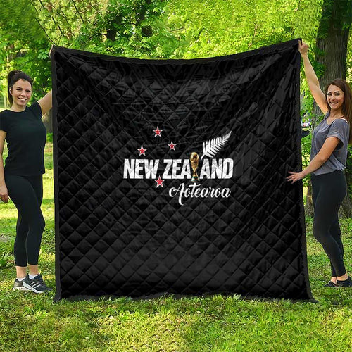 Football New Zealand Quilt Aotearoa United Black Version - Aussie Hoodie
