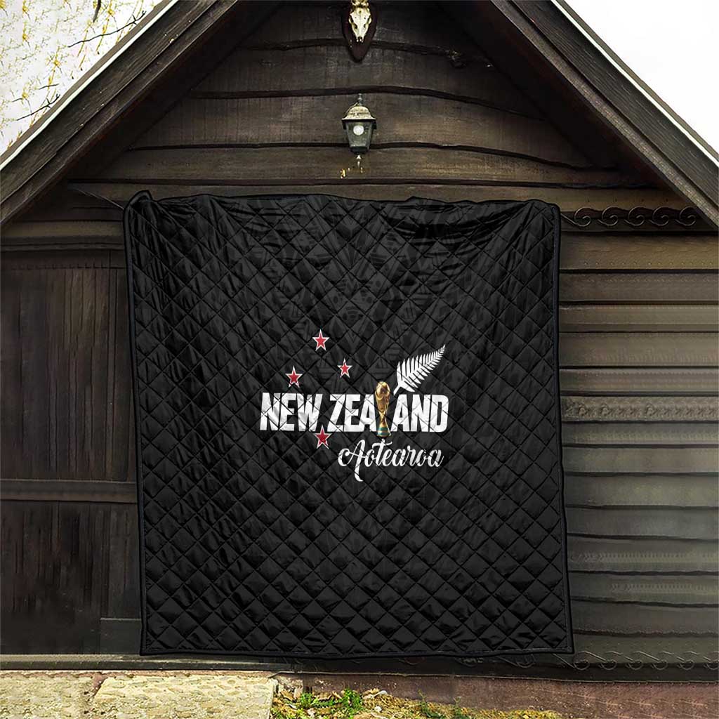 Football New Zealand Quilt Aotearoa United Black Version - Aussie Hoodie