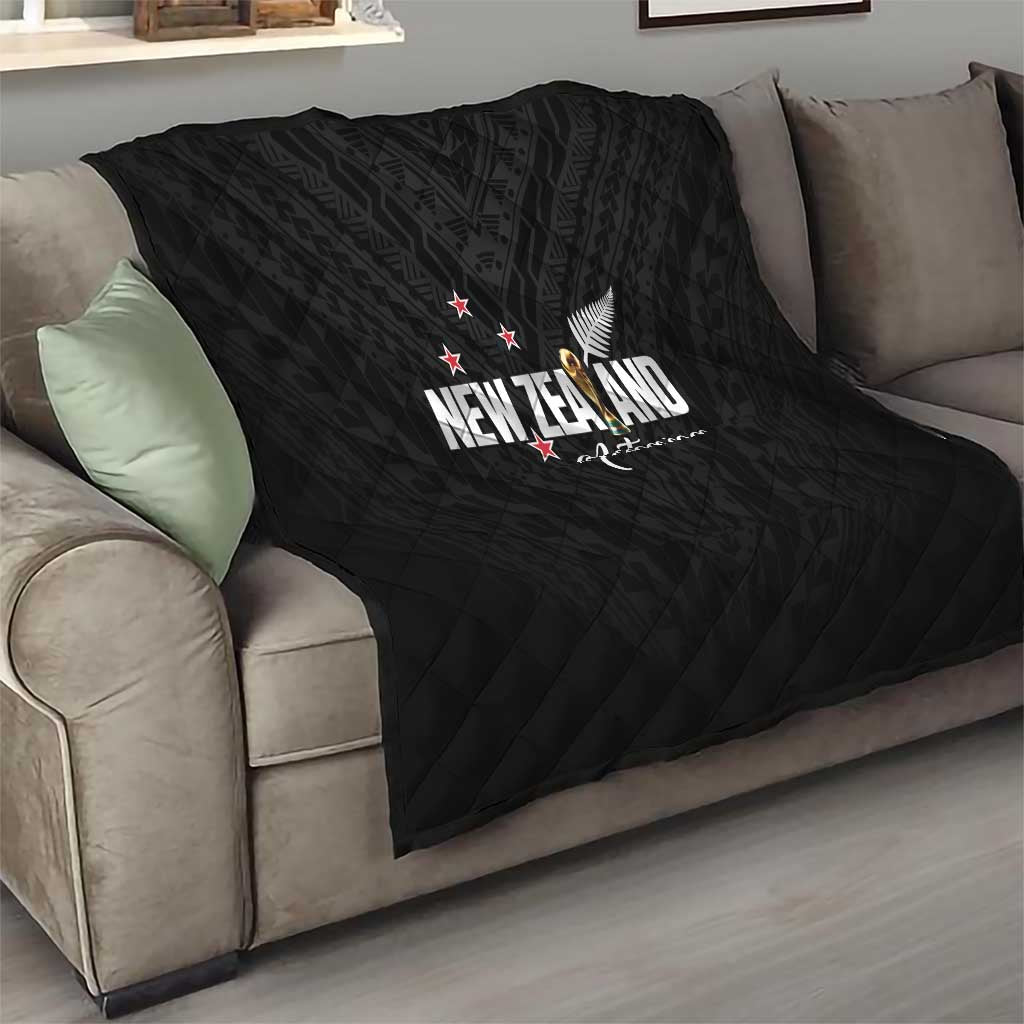 Football New Zealand Quilt Aotearoa United Black Version - Aussie Hoodie