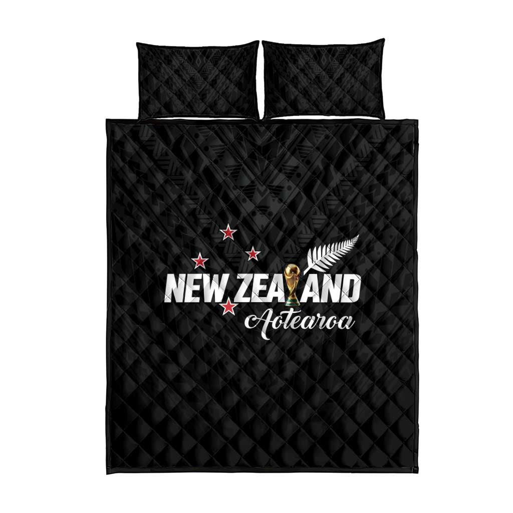 Football New Zealand Quilt Bed Set Aotearoa United Black Version - Aussie Hoodie