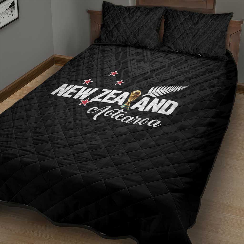 Football New Zealand Quilt Bed Set Aotearoa United Black Version - Aussie Hoodie