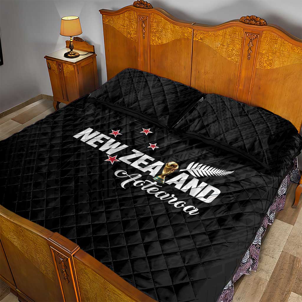 Football New Zealand Quilt Bed Set Aotearoa United Black Version - Aussie Hoodie