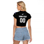 Custom Football New Zealand Raglan Cropped T Shirt Aotearoa United Black Version - Aussie Hoodie