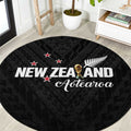Football New Zealand Round Carpet Aotearoa United Black Version - Aussie Hoodie